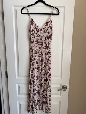 Floral Purple and Cream Women's Dress